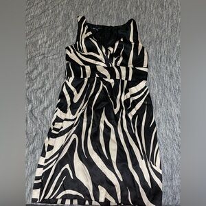 White/Black Zebra Print Dress